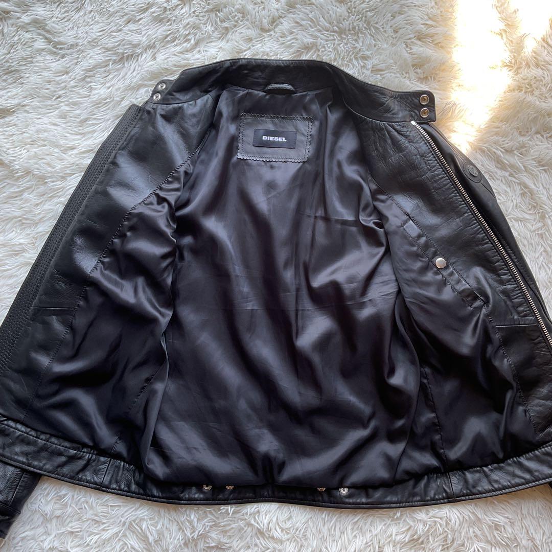 美品✨DIESEL レザージャケット　シングルライダース　ブラック