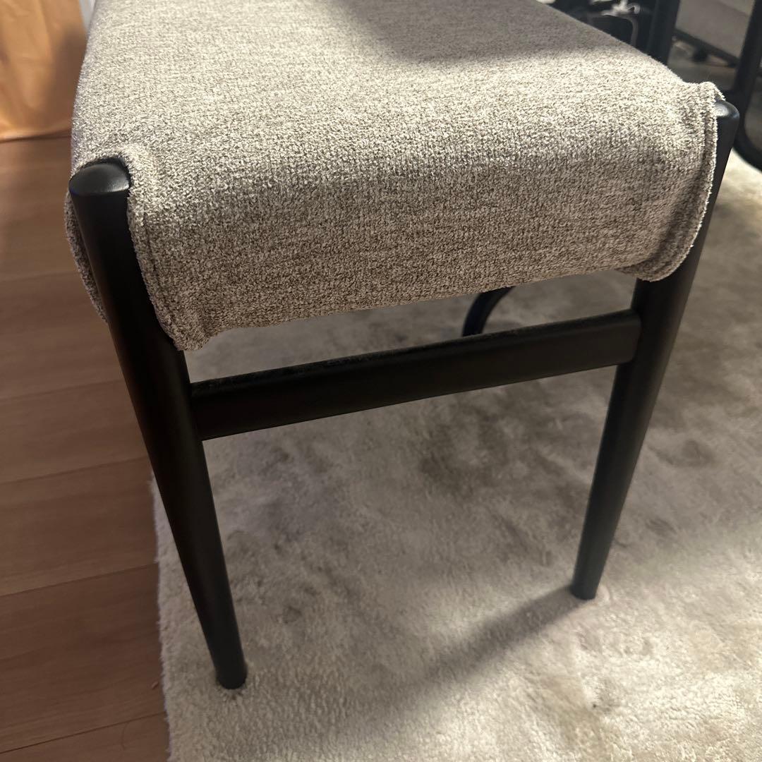 ※まみむ※【美品】グレー ファブリックベンチ&テーブルセット