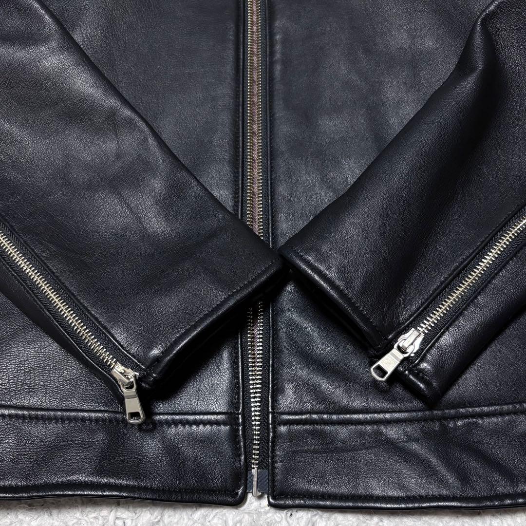 【極美品】TETE HOMME シングルライダースジャケット羊革 大きいサイズ