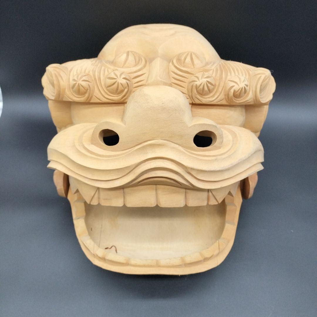 木製 獅子頭 彫刻
