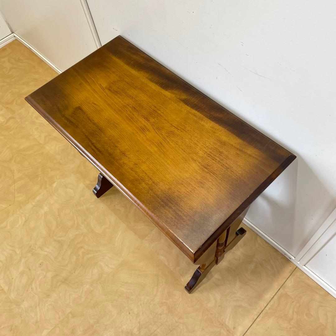 カリモク サイドテーブル マガジンラック 電話台 籐ラタン ビンテージ オールド