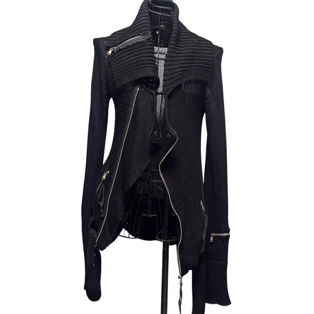 PATRIZIA PEPE 黒いニット ライダース風ジャケット