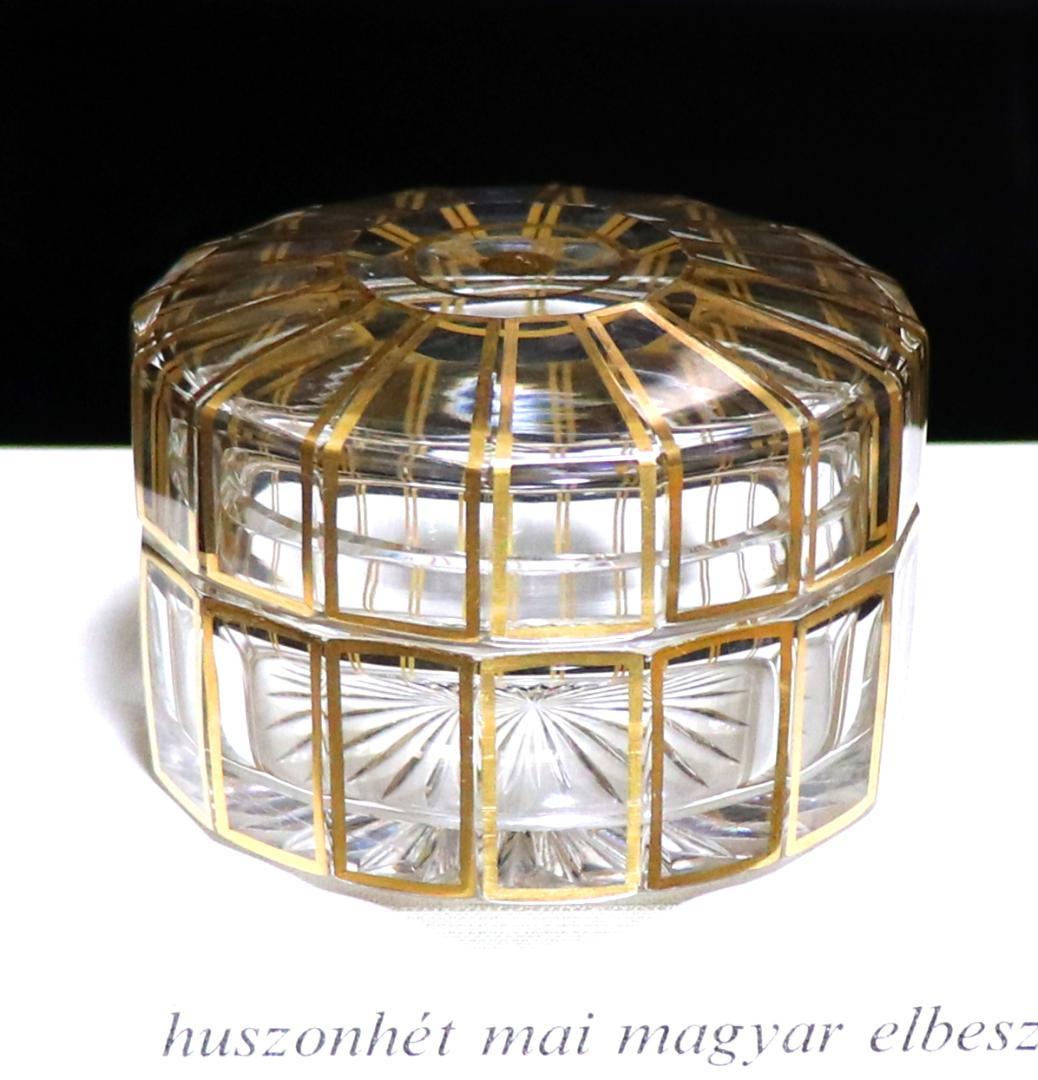 オールド・バカラ 究極の逸品 1910年頃 多面体切子24金彩装飾蓋物 ゴールド