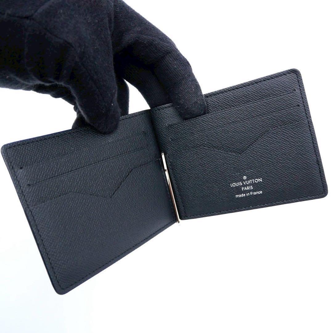 ルイヴィトン タイガ マネークリップ パンス 二つ折り財布 ブラック メンズ