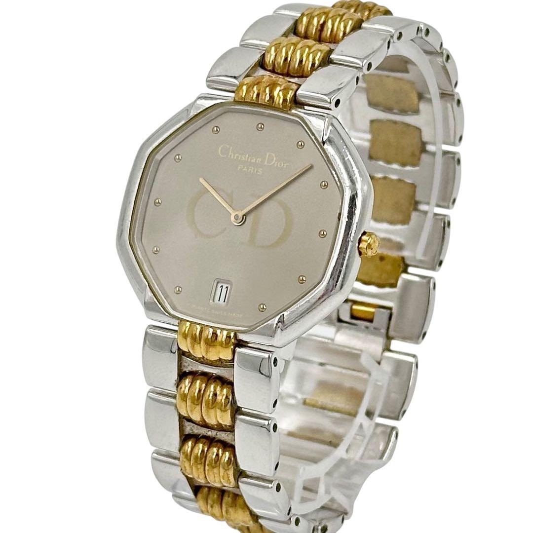 ディオール 45.204 腕時計　オクタゴン CD デイト コンビ レディース