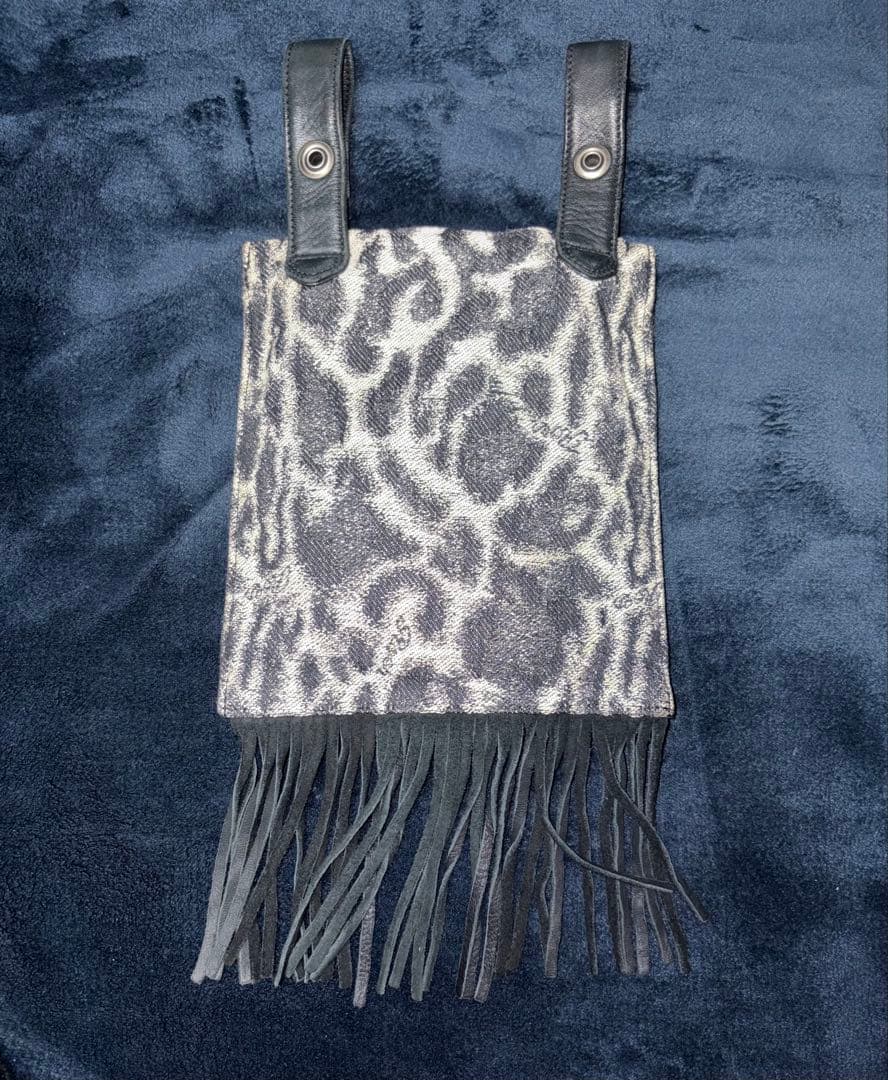 Roenロエン スカル ベルトウエストバッグポーチ デニム レザー