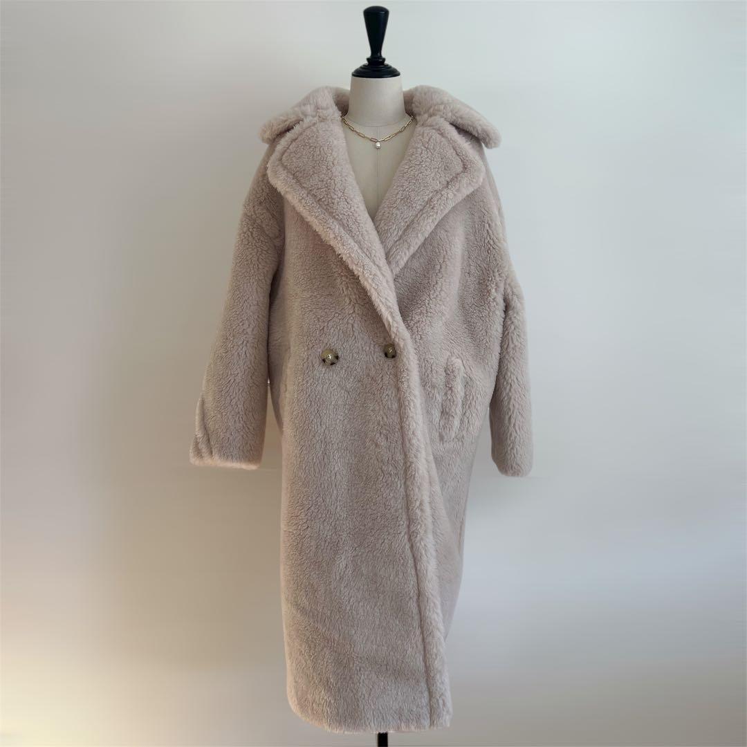 新品未使用 ベアロングコート テディコート カシャお好きな方 ライトベージュ