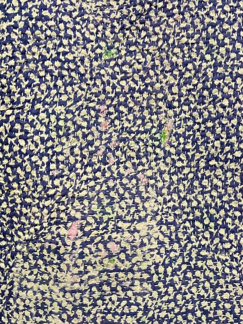 カンタ 刺繍 ラリーキルト インド ビンテージ布 ベッドカバー ソファーカバー