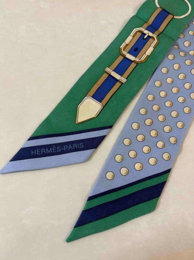 haru HERMES エルメス スカーフ ツイリー リボン ヘアバンド