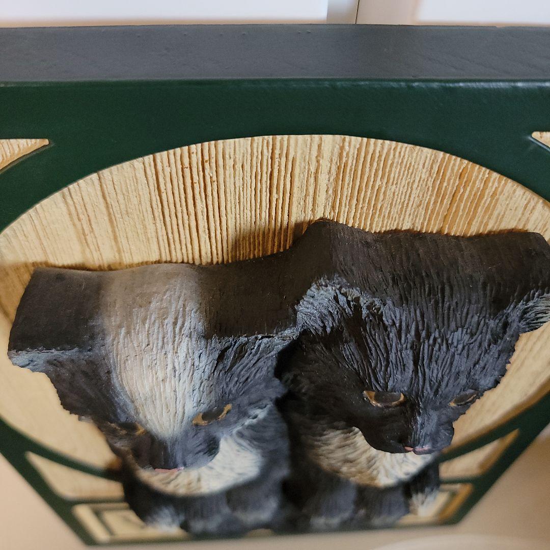 90's　猫の立体的レリーフ　壁掛けアート作品　米国　ビックスカイカーバーズ