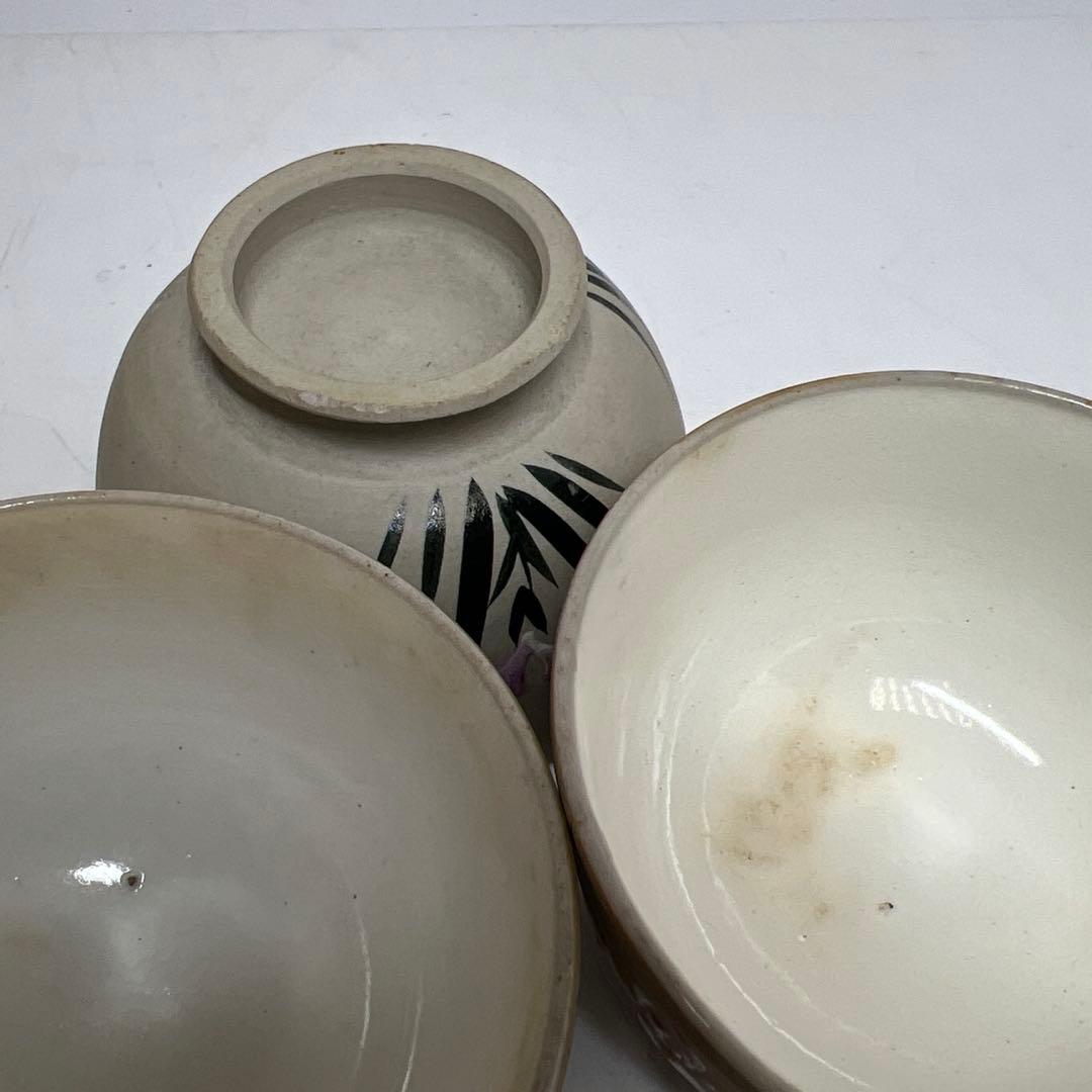 萬古焼　色絵　煎茶碗4客　口径7.2㎝　東さ8-0124①