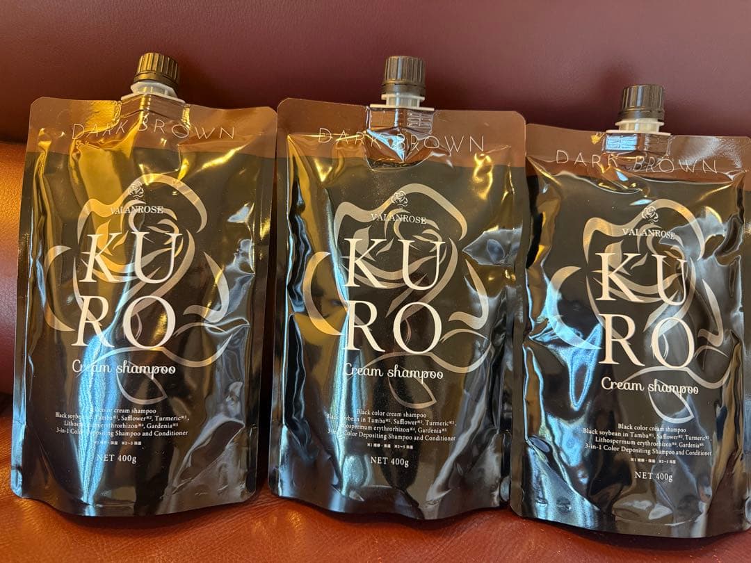 KURO クリームシャンプー ダークブラウン 400g 3個セット