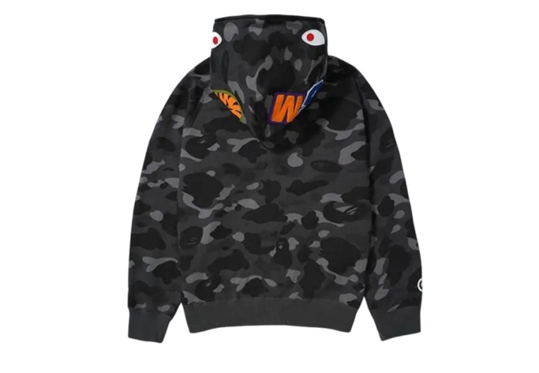 トップス A BATHING APE Color Camo Shark Zip Black