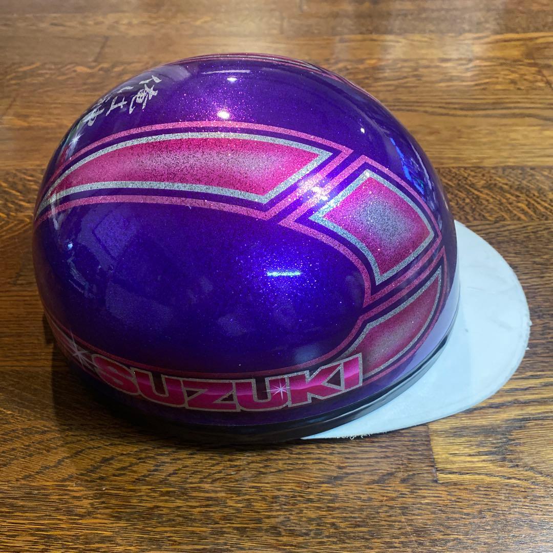 SUZUKI 半帽 紫 グラデーションデザイン　ラメ入り　半コルク