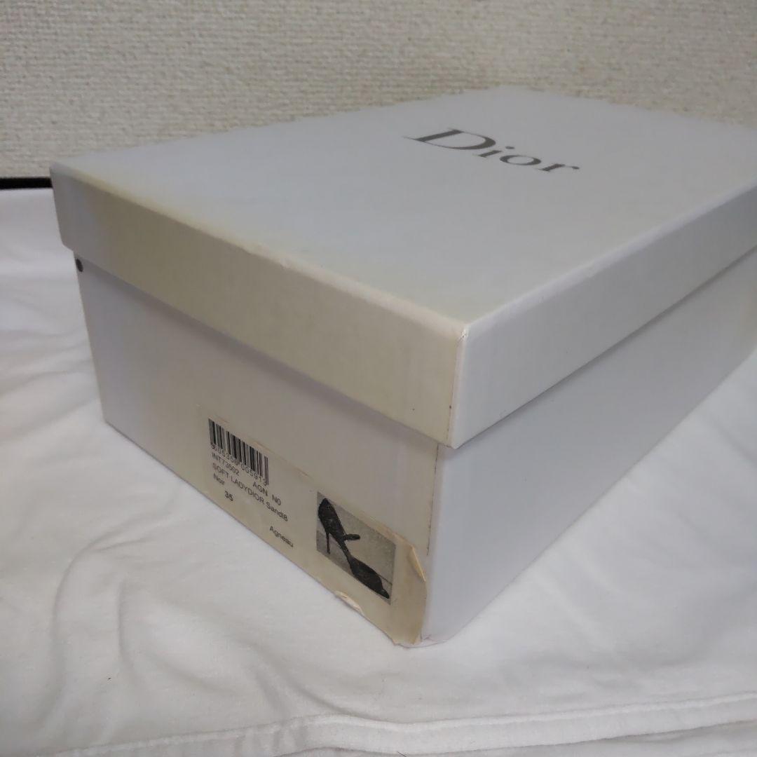 Christian Dior ハイヒール 黒 サテン ミンクファー飾り 35