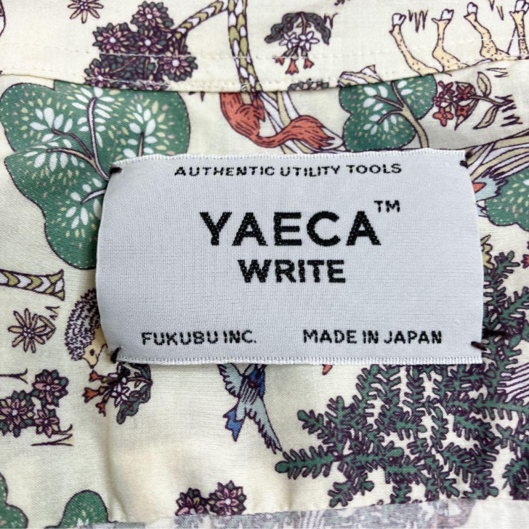 YAECA ヤエカ　リバティ　アニマル柄半袖シャツ　オープンカラー　ベージュ　M