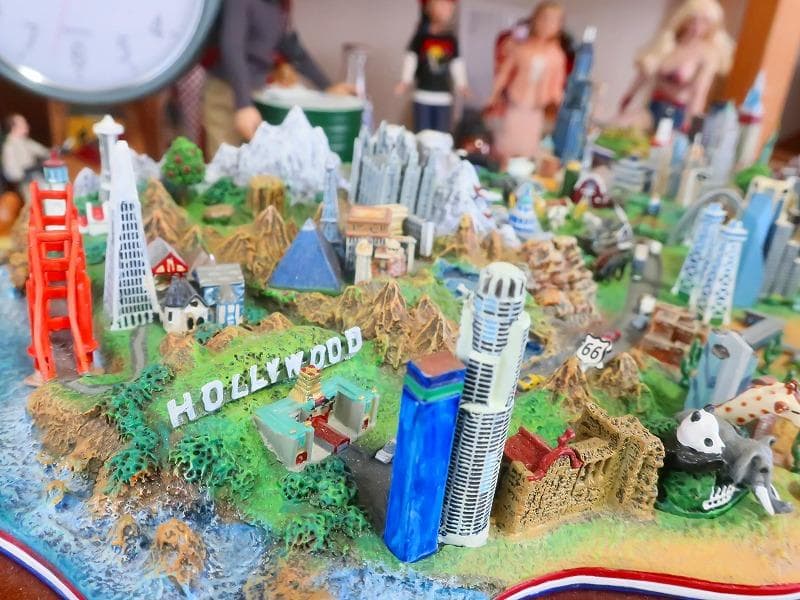 爆レア★アメリカ合衆国の立体 ダンバリーミント 東海岸～西海岸ランドマークが配置