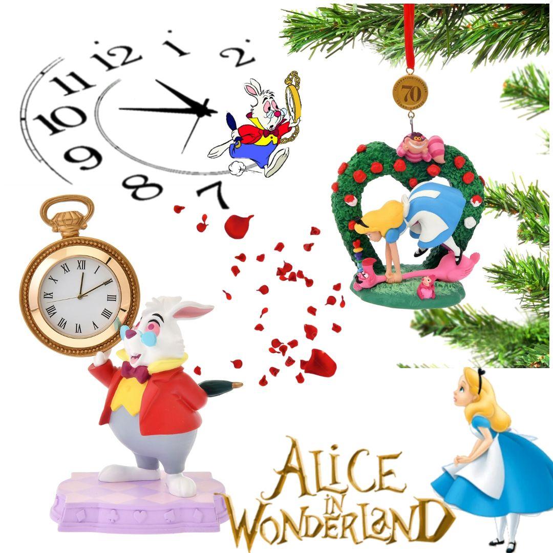 ❦不思議の国のアリス 白うさぎ時計 /オーナメント ２点セット