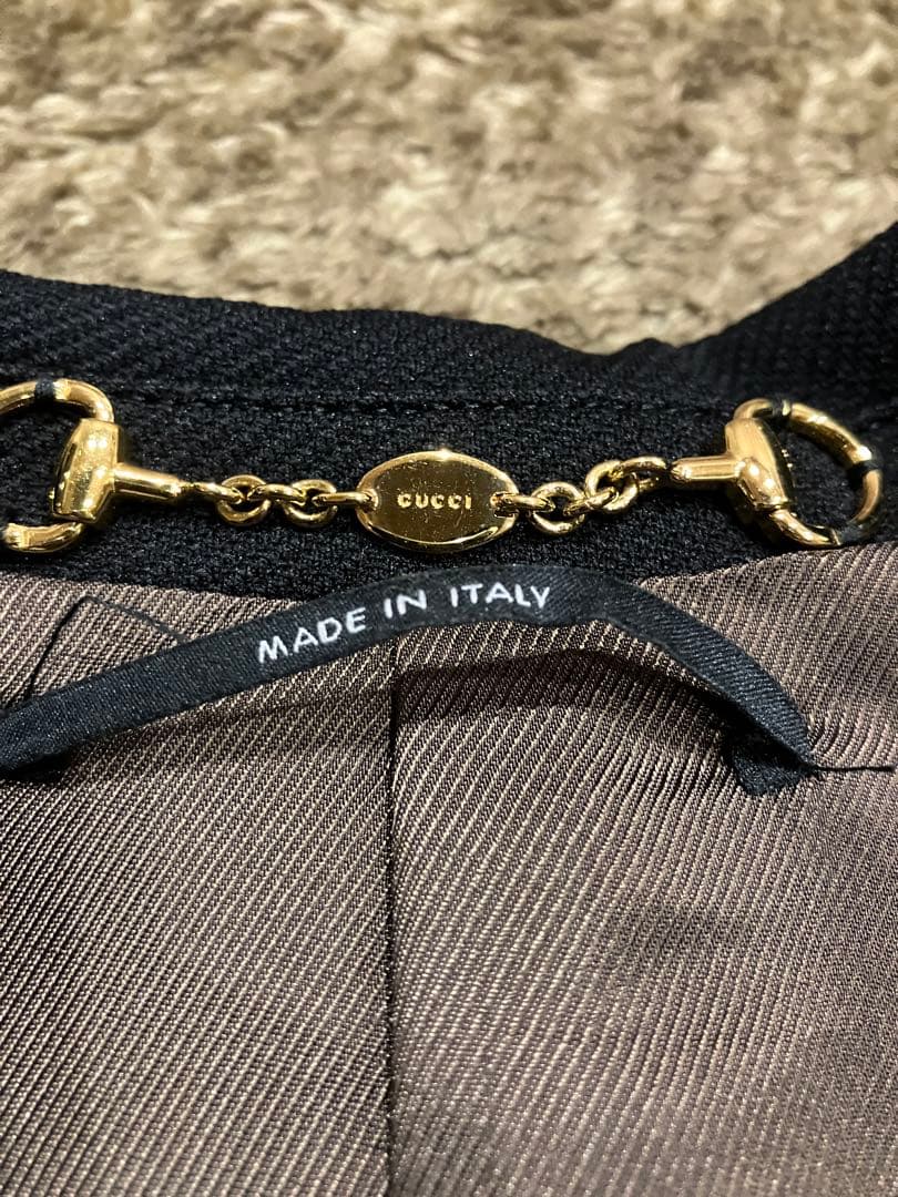 グッチ　GUCCI セットアップ　パンツスーツ　黒　ブロンズ　サイズ40