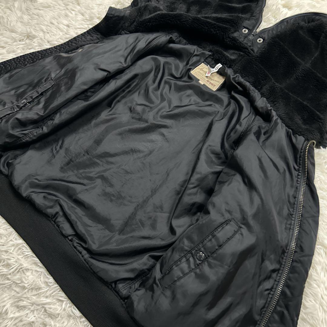 希少　アヴィレックス　N-2B 黒　ブラック　短丈　フライトジャケット　L