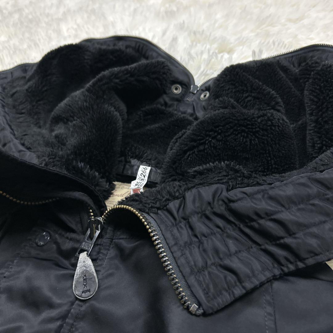 希少　アヴィレックス　N-2B 黒　ブラック　短丈　フライトジャケット　L