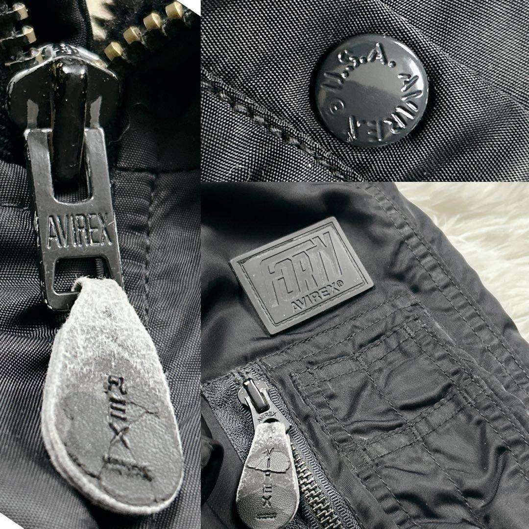 希少　アヴィレックス　N-2B 黒　ブラック　短丈　フライトジャケット　L