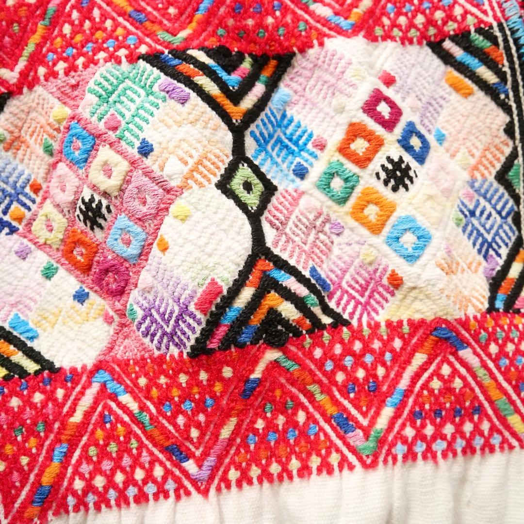 Vintage ヴィンテージ　メキシコ刺繍　マヤ民族　トップス　チュニック　古着