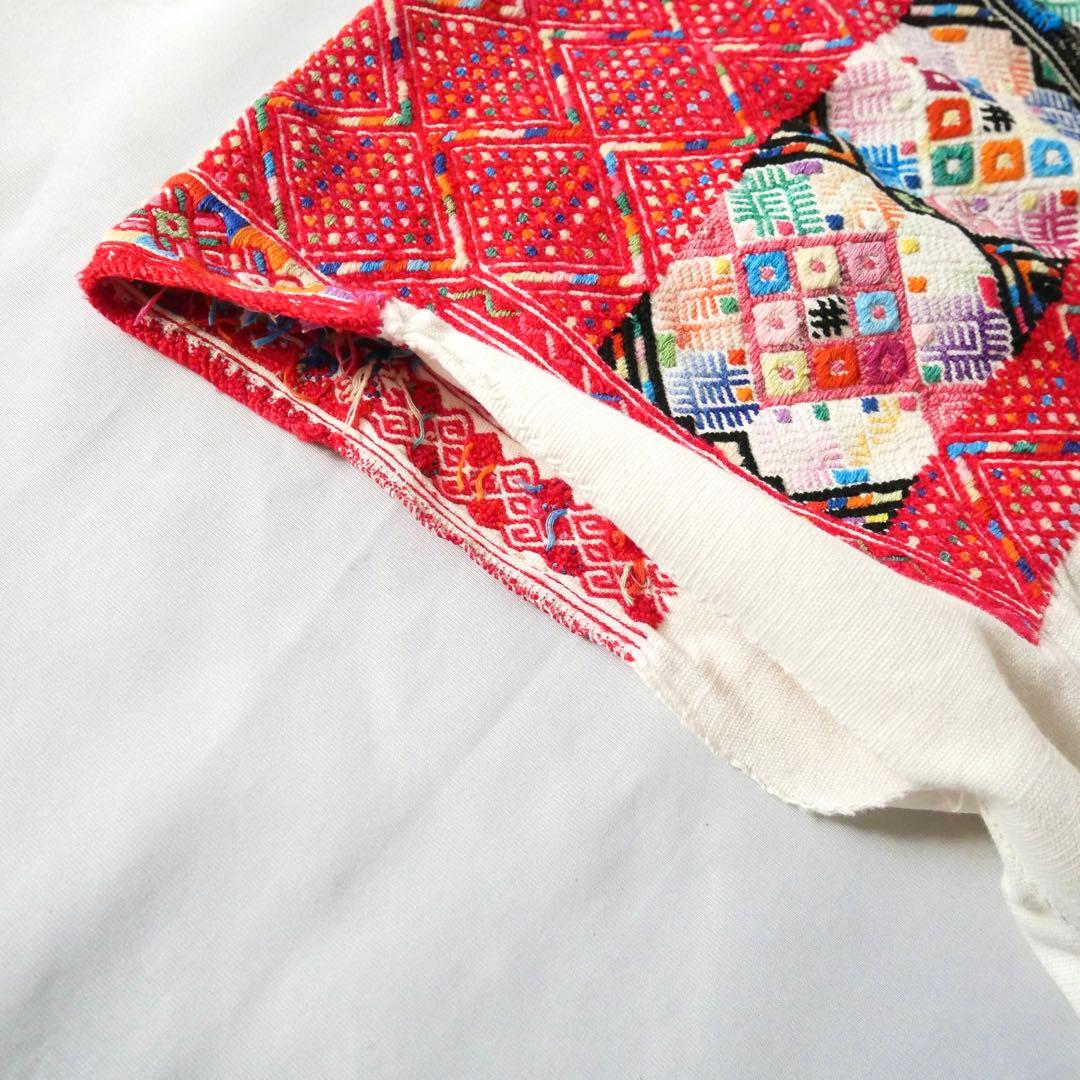 Vintage ヴィンテージ　メキシコ刺繍　マヤ民族　トップス　チュニック　古着