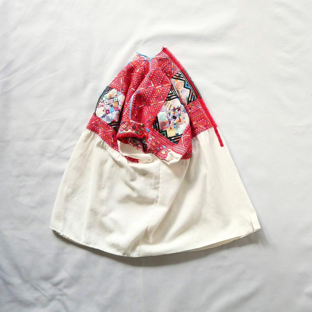 Vintage ヴィンテージ　メキシコ刺繍　マヤ民族　トップス　チュニック　古着