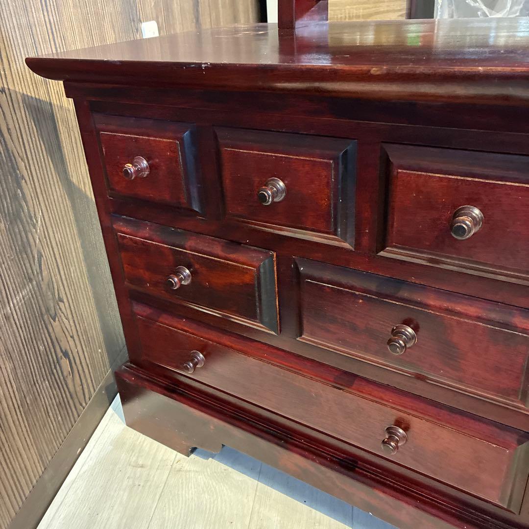 九州民芸家具　☆送料無料☆ 木製ダークブラウンドレッサー・鏡台