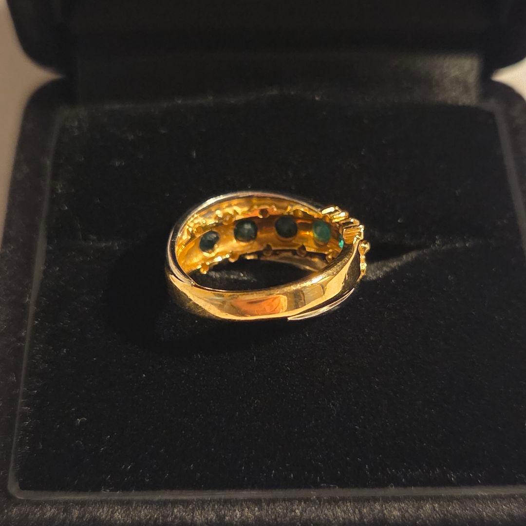 【美品】エメラルド　ダイヤモンド　リング　指輪　K18　PT900