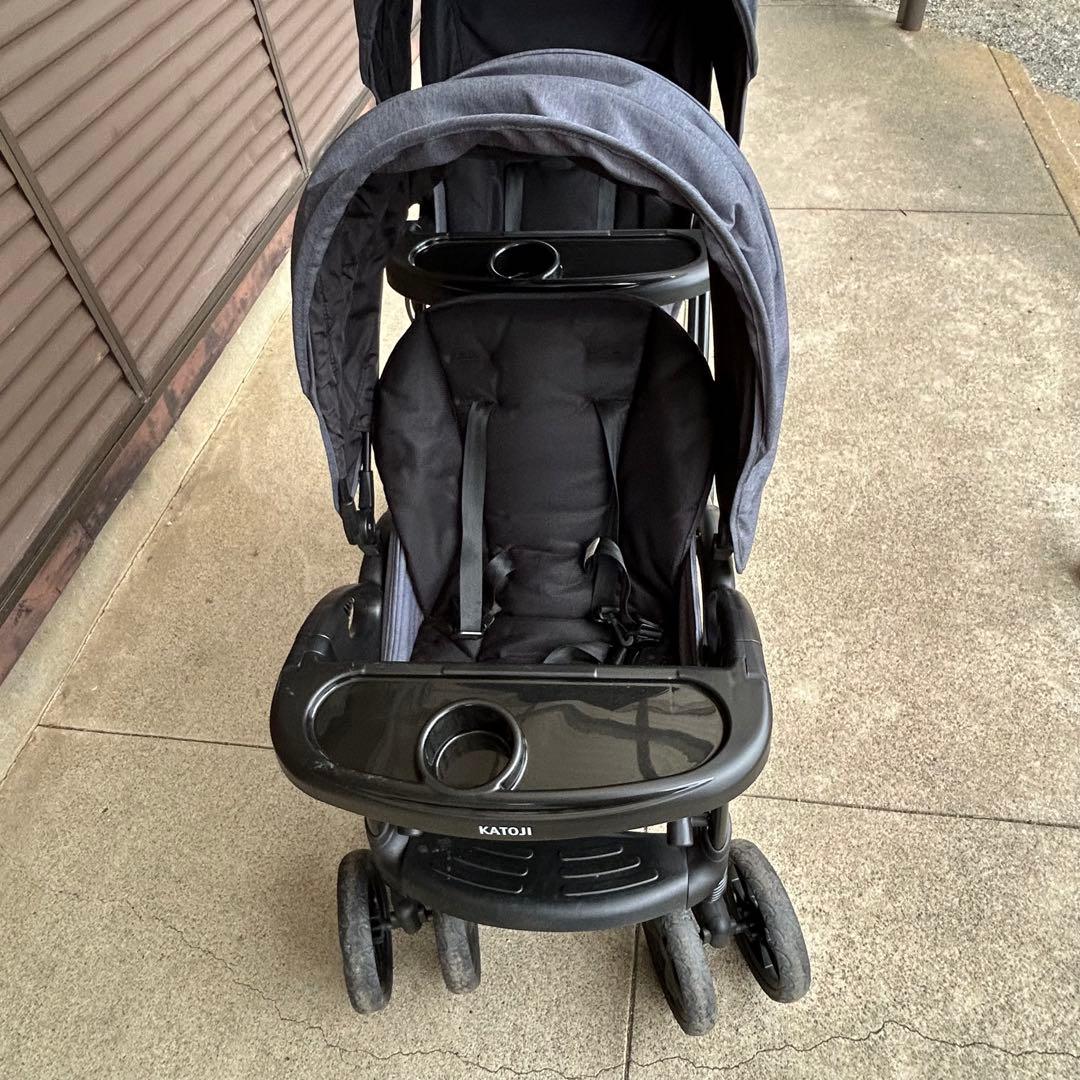 2人でゴーDX KATOJI　カトージ　ベビーカー　デニム　2人乗り用