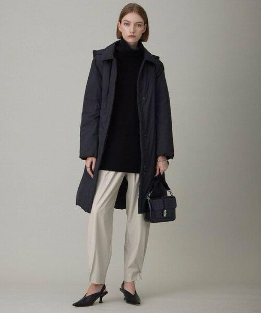 ICB ADSダウンステンカラーコート ベルト付き 軽量 オンワード樫山