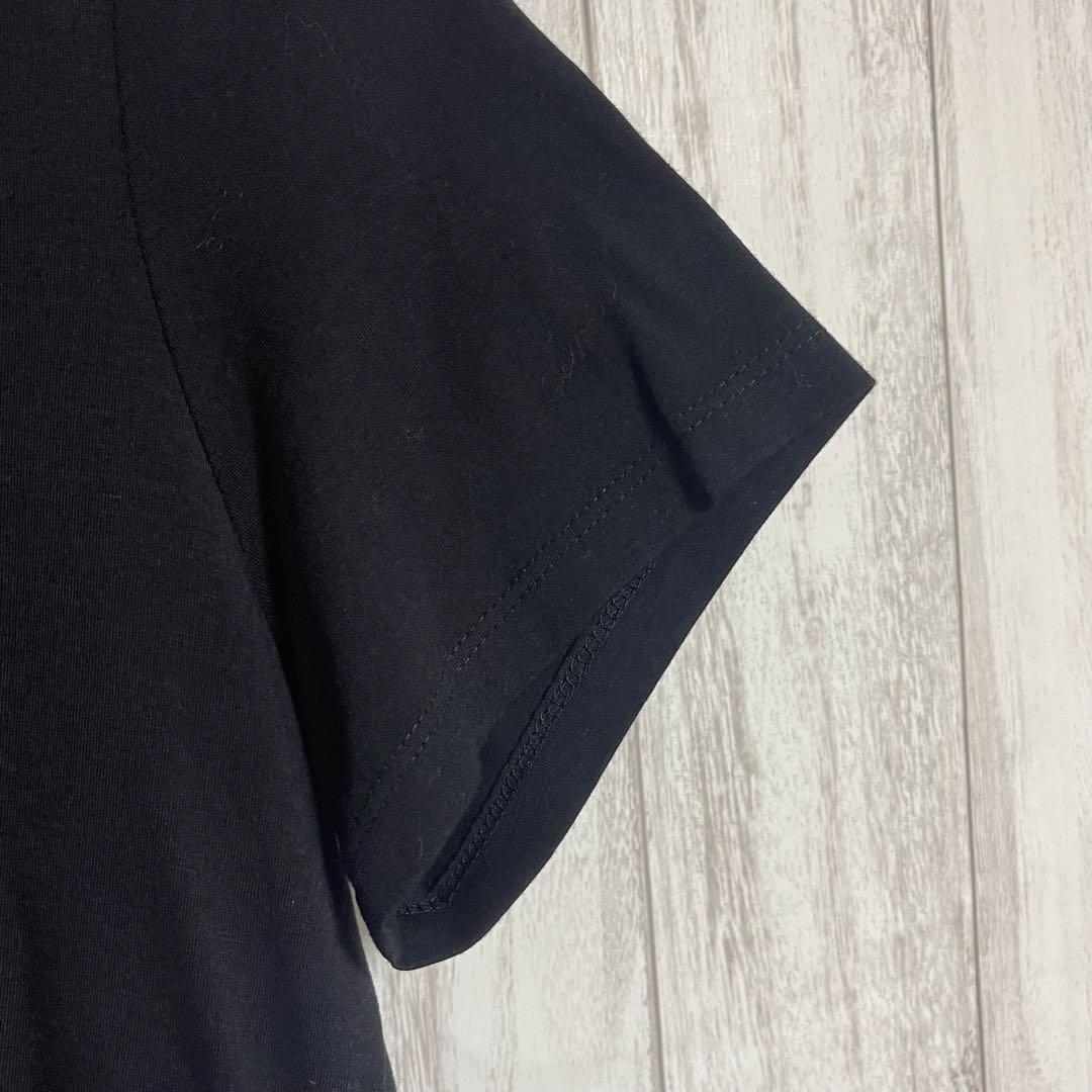 p*u様 puu　ヨーコチャン 半袖 フリルブラウス ブラック サイズ38