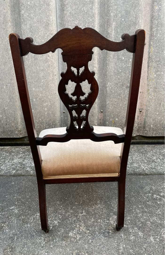 稀少/アンティーク/イギリス製/ナーシングチェア/ダイニングチェア/キャスター付