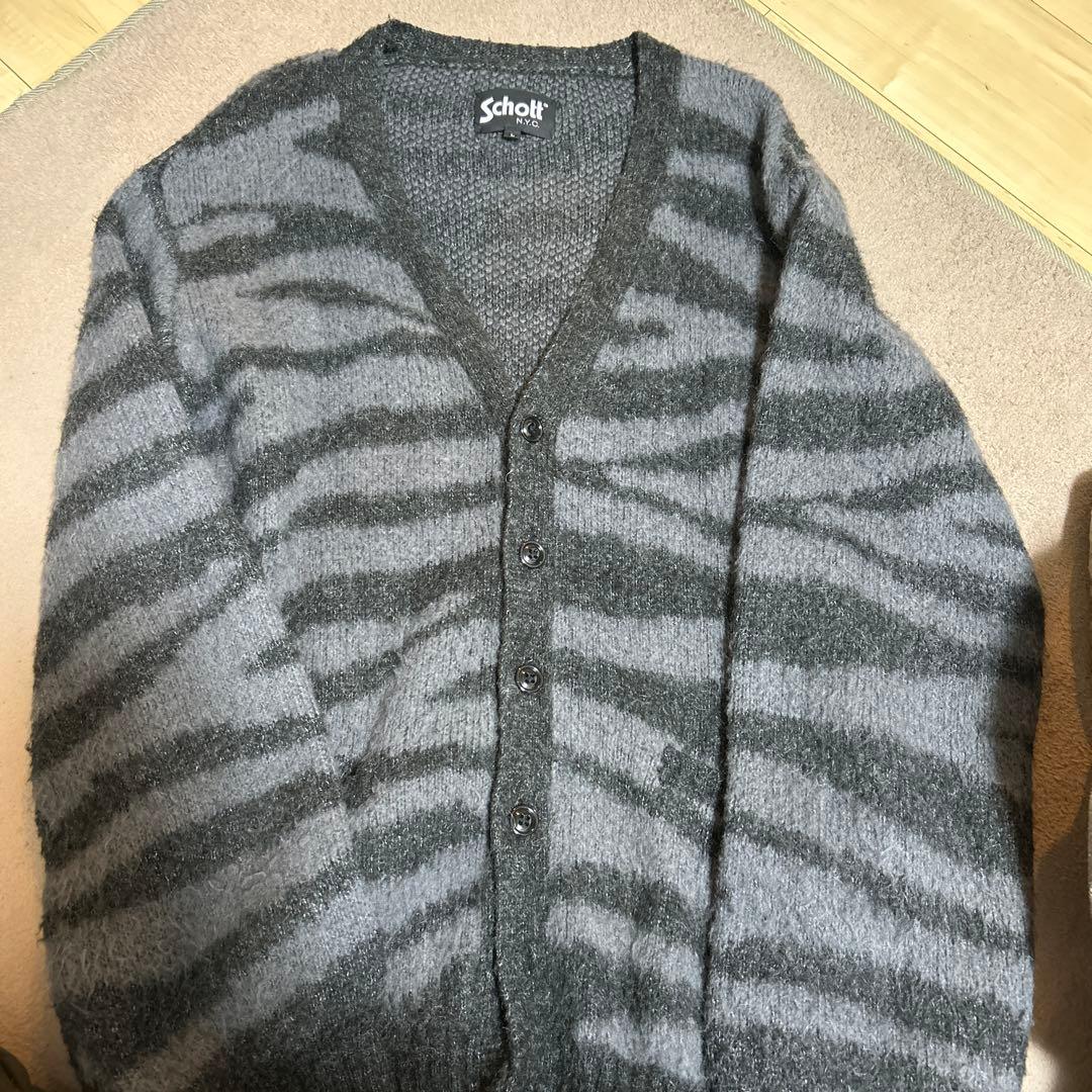 Schott ゼブラ柄 カーディガン Lサイズ