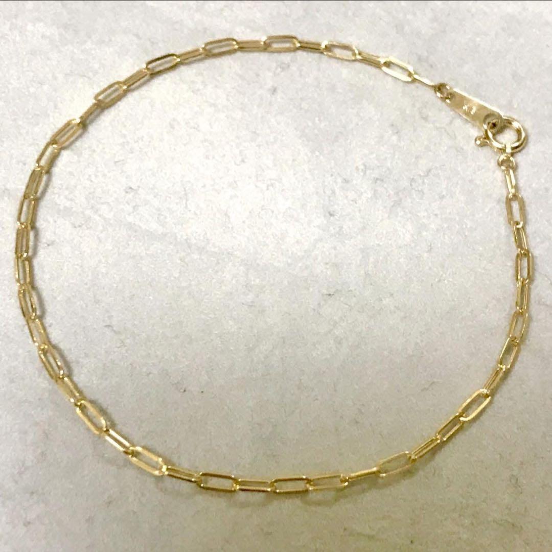 K18 18金 ペーパークリップ　ブレスレット