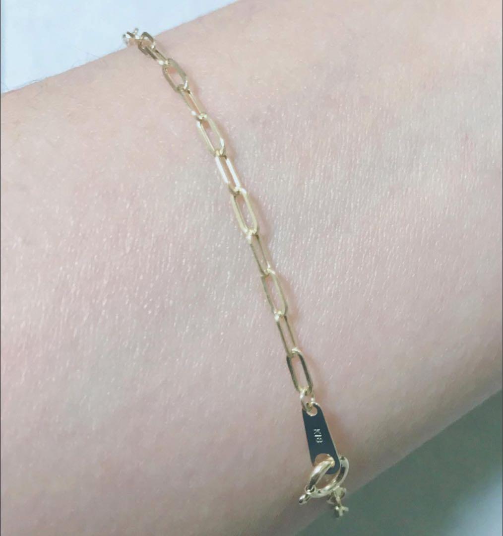 K18 18金 ペーパークリップ　ブレスレット