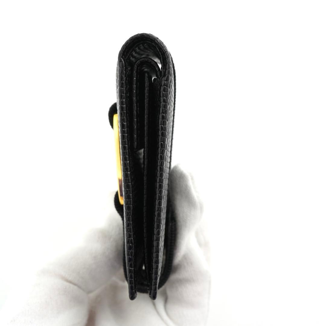 ✨新品未使用✨　Ferragamo ミニ財布　リザード　ヴァラリボン　二つ折り