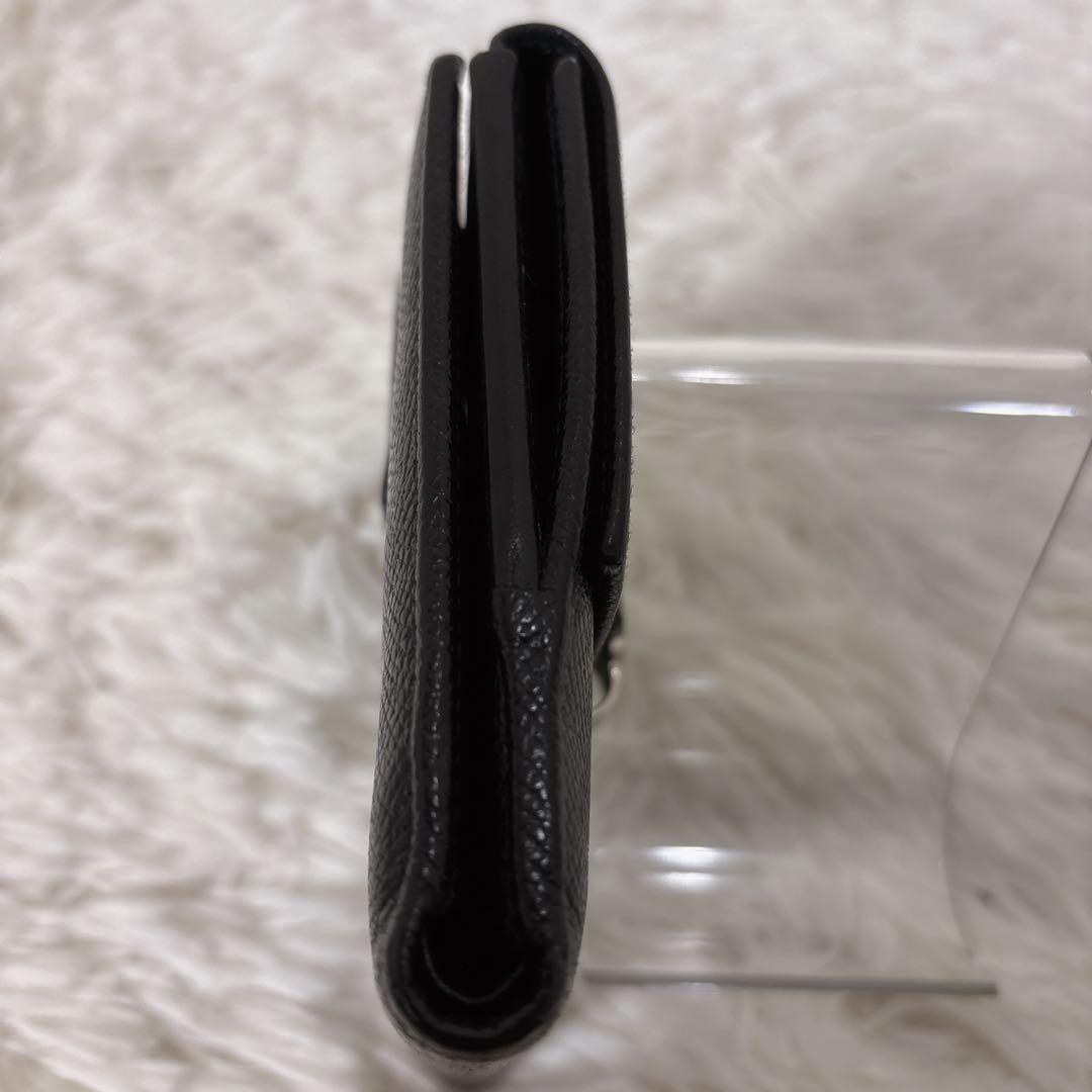 ブルガリ　ロゴクリップ　折財布　フラップ　ブラック