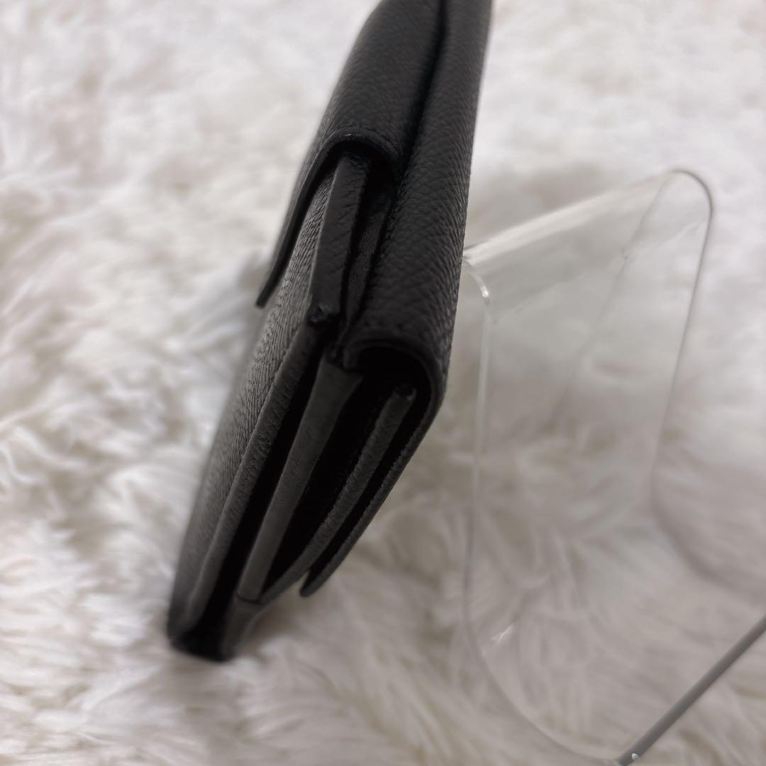 ブルガリ　ロゴクリップ　折財布　フラップ　ブラック