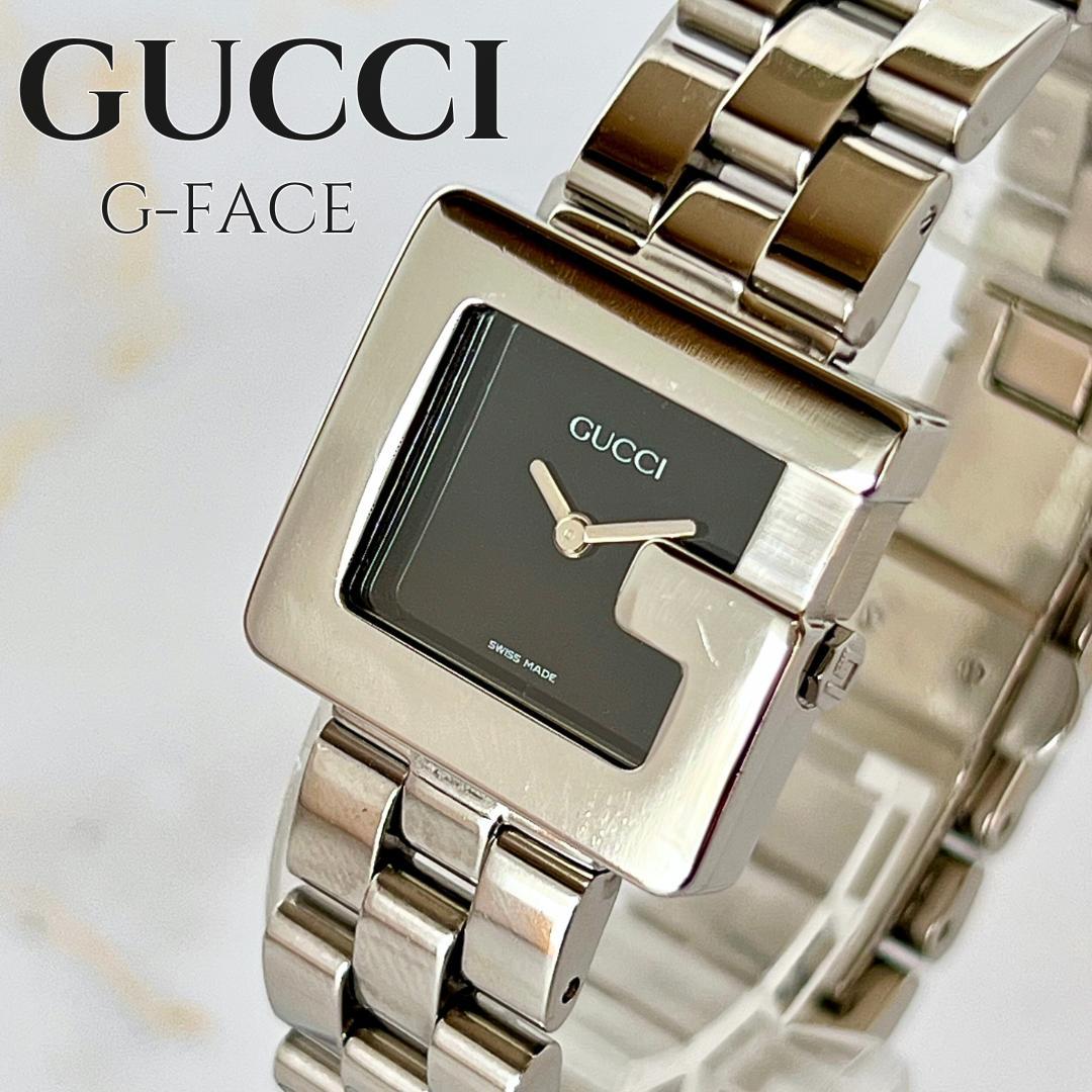 【稼働品】グッチ GUCCI 3600L Gフェイス スクエア レディース腕時計