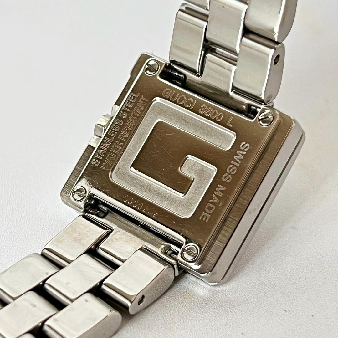 【稼働品】グッチ GUCCI 3600L Gフェイス スクエア レディース腕時計