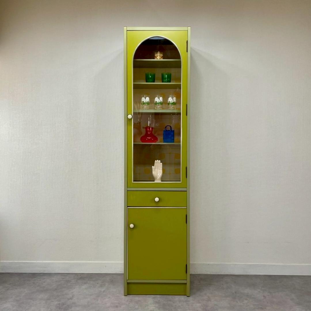 70's 昭和レトロ レトロポップ 飾り棚 食器棚 収納 当時物