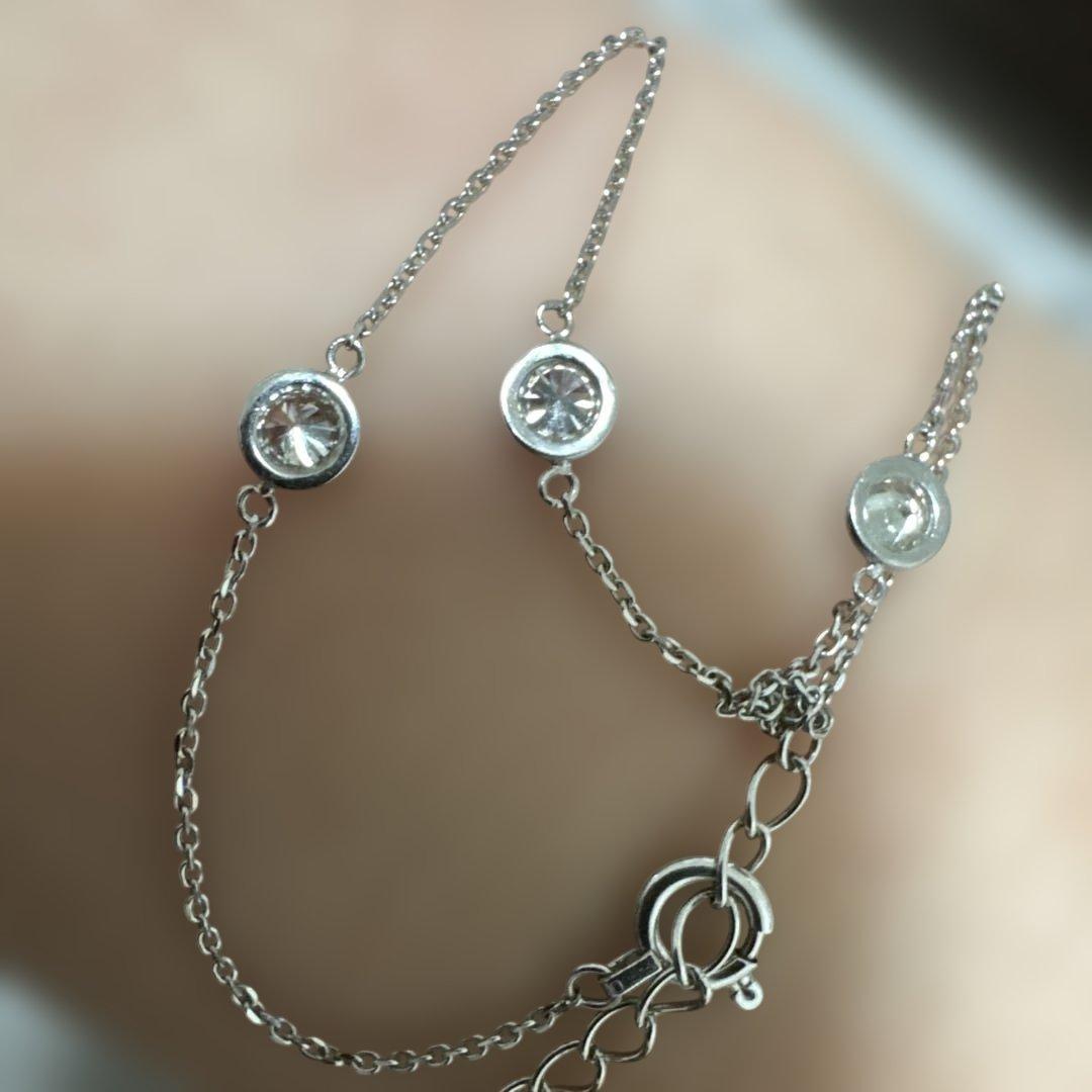 あんころ プラチナ850.ダイヤ0.3ct ブレスレット