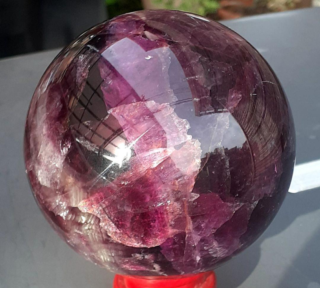 お値下げ！　紫色天然石　丸玉　直径8.7cm　重量1150g