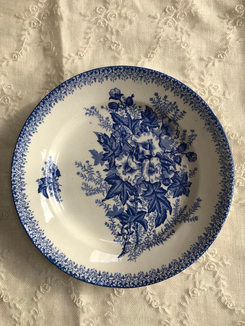 フランスアンティーク皿2枚セット　ONNAING窯　オナン窯