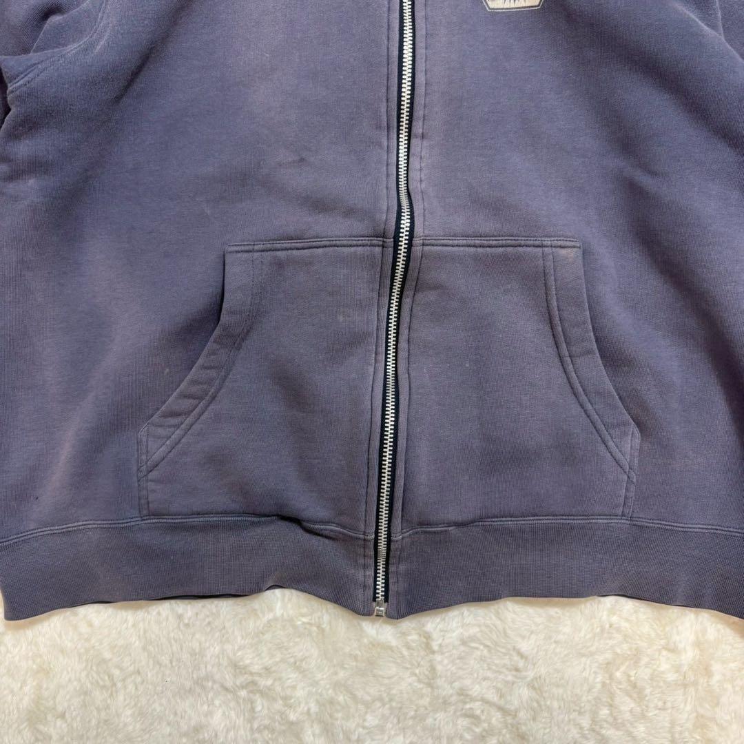 old stussy ジップアップパーカー　Sロゴ　フェード　ナス紺　ネイビー