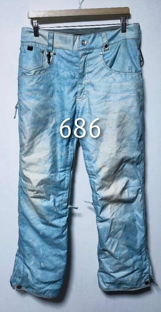 【686 ロクハチ】スノーボードウェアパンツ ズボン デニム柄 メンズ