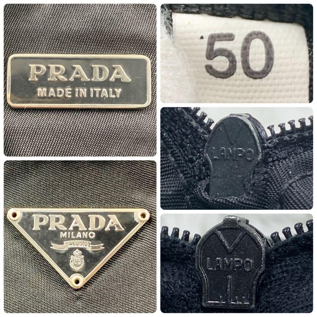 【✨極美品✨】プラダ トートバッグ 三角ロゴ 舟形 ナイロン ブラック